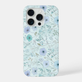 Delicado patrón floral de menta con flores silvest