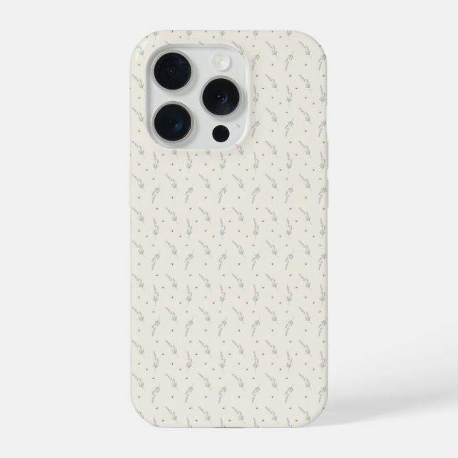 Funda Para iPhone Delicate Lavender & Honeybee Botanical Outline (Reverso )