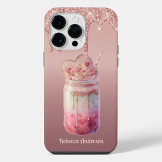 Funda Para iPhone 14 Pro Max Delicioso postre de té de leche con burbujas de bo