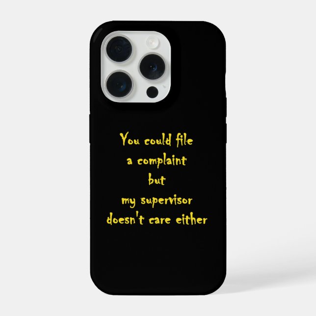 Funda Para iPhone Departamento de Quejas Divertidas Apatía (Reverso )