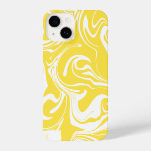 Funda Para iPhone 14 Derrame - Amarillo limón y blanco