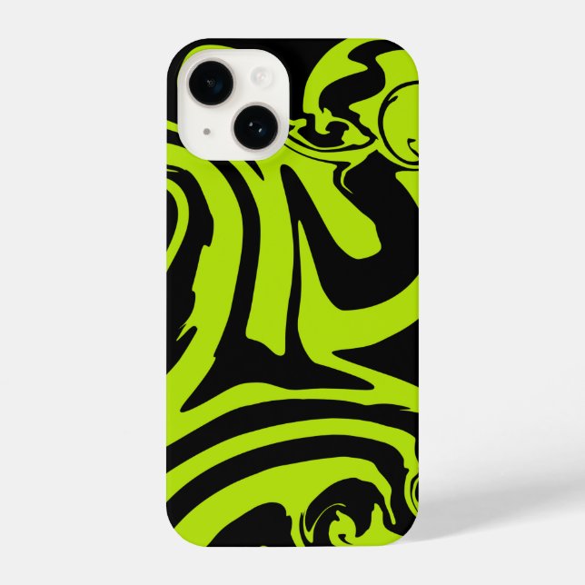 Funda Para iPhone Derrame - Lime Green y Black (Reverso )