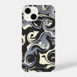 Funda Para iPhone 14 Derrame - Negro, gris y crema