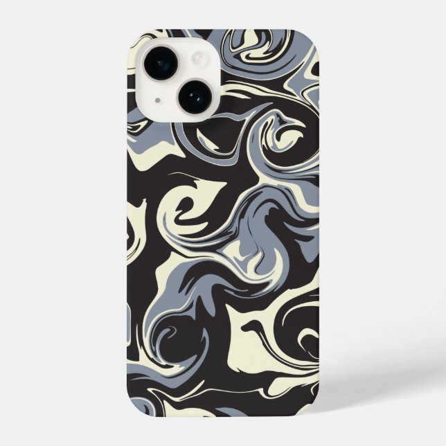 Funda Para iPhone Derrame - Negro, gris y crema (Reverso )