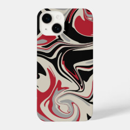 Funda Para iPhone 14 Derrame - rojo, gris, negro y blanco óseo