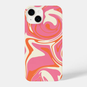 Funda Para iPhone 14 Derrame - rosa, Naranja y crema