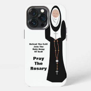 Funda Para iPhone 13 Pro Derrota al mal... Reza el rosario