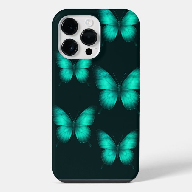 Funda Para iPhone DESIGN BORBOLETAS  VERDES Capa para celular (Reverso )