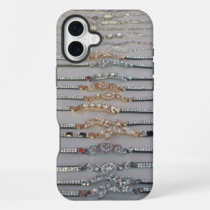 Funda Para iPhone 16 Plus Deslumbrante joyería de cadena de diamantes decora