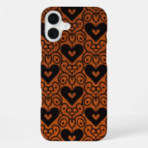 Desplazamiento elegante y corazón negro sobre cobr