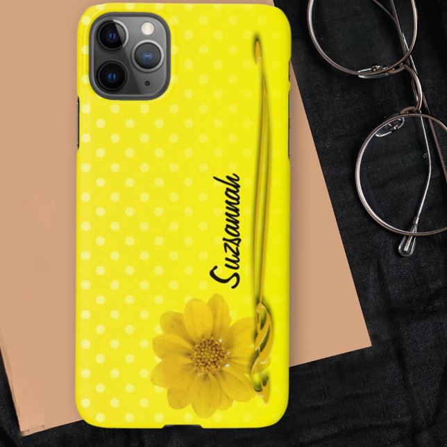 Funda Para iPhone Desplazamiento fotográfico de flores amarillas Pun (Subido por el creador)