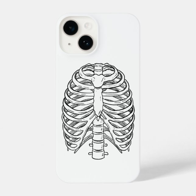 Funda Para iPhone Detailed Rib Cage Anatomy Line Art (Reverso )