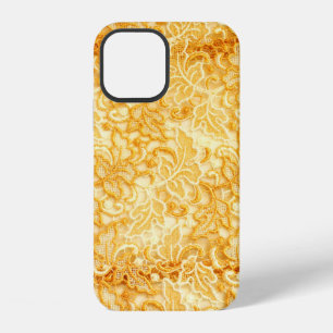 Funda Para iPhone 12 Detalle del tejido del patrón de encaje dorado de