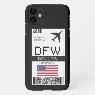 Funda Para iPhone 11 DFW Dallas, Texas Airport Boarding Pass - Estados 