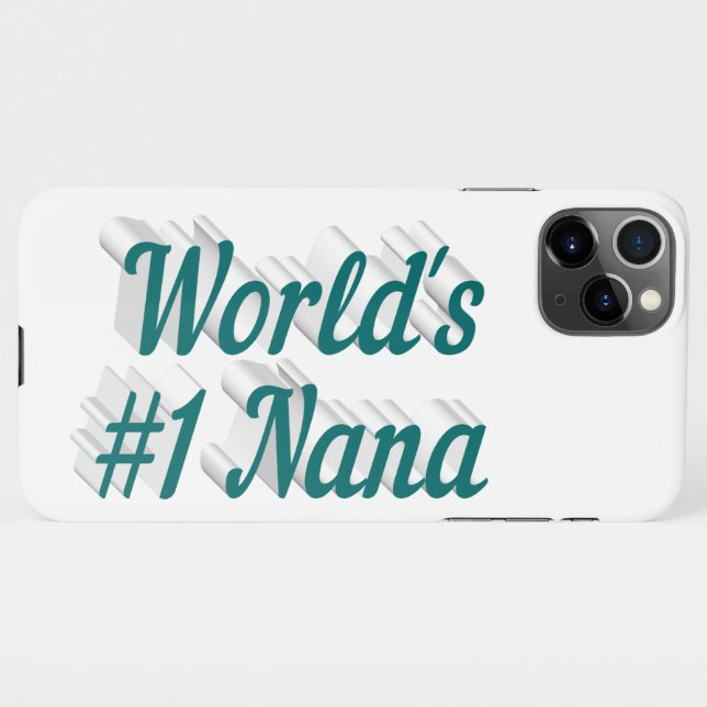 Funda Para iPhone Día de la Madre de texto verde de Nana (Reverso horizontal)