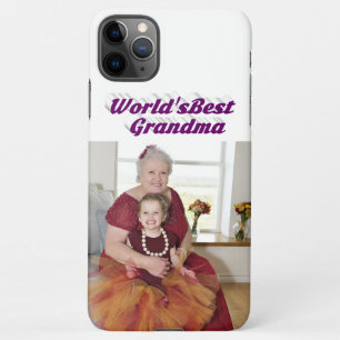 Funda Para iPhone 11Pro Max Día de la Madre de tipografía púrpura foto de la a
