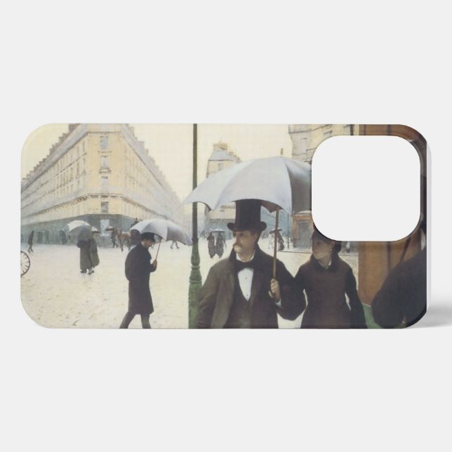 Funda Para iPhone Día de lluvias en las calles de París (Reverso Horizontal)