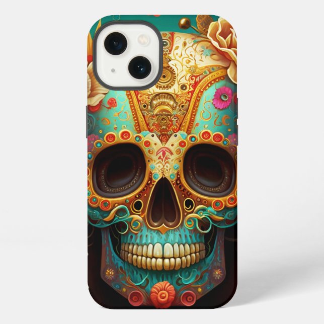 Funda Para iPhone Día de los Cráneos de Azúcar de los Muertos (Reverso )