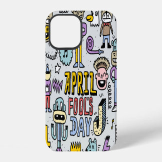 Funda Para iPhone 12 Día de los Inocentes: Colorido Conjunto de Doodle.