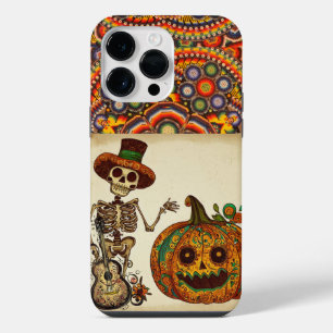 Funda Para iPhone 14 Pro Max Día de los muertos/esqueleto/calabaza/Halloween