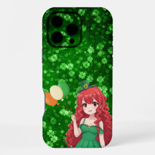 Funda Para iPhone 16 Pro Max Día de San Patricio lindo, clase de anime irlandés