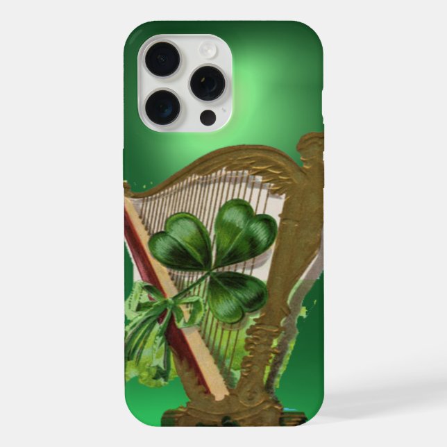 FUNDA PARA iPhone DÍA DE SAN PATRICIOS ARPA TRÉBOL VERDE (Reverso )