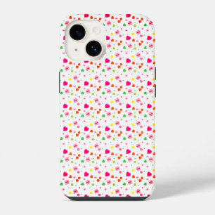Funda Para iPhone 14 Día de San Valentín de los corazones de amor rosad