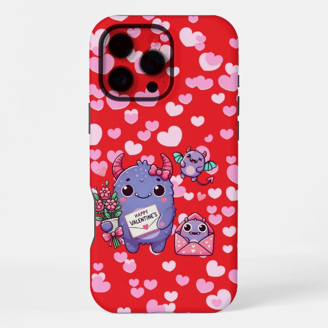 Funda Para iPhone Día de San Valentín del monstruo lindo  (Reverso )