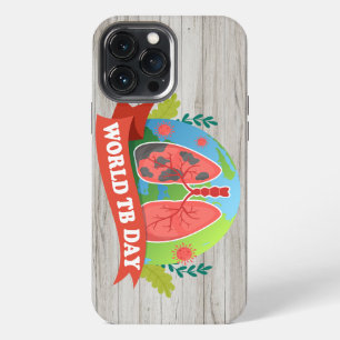 Funda Para iPhone 13 Pro Max Día Mundial de la Tuberculosis Salud Roja Concienc
