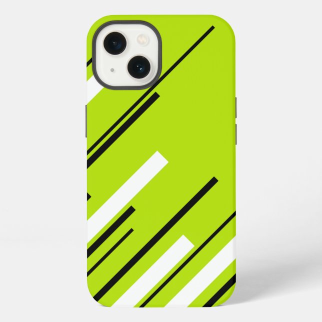 Funda Para iPhone Diagonales - Verde Lima (Reverso )