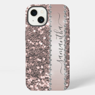 Diamante Brillante Glitter Look Rosa Caligrafía