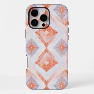 Funda Para iPhone 16 Pro Max Diamante geométrico rústico en terracota y azul