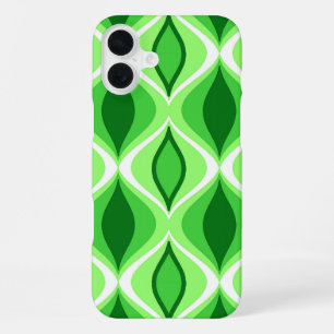 Funda Para iPhone 16 Plus Diamantes Modernos de Mitad de Siglo, Esmeralda y
