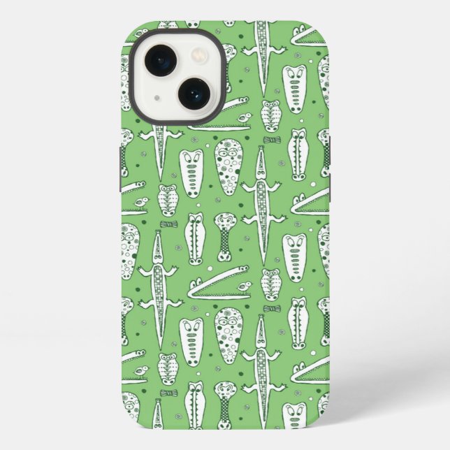 Funda Para iPhone Dibujar Patrón de Cocodrilo (Reverso )
