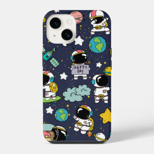 Funda Para iPhone 14 Dibujo animado de astronauta en el espacio exterio