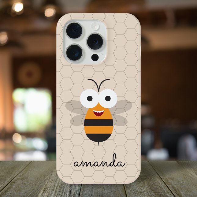 Funda Para iPhone Dibujo Animado Divertido y Lindo de Abeja y Panal (Subido por el creador)