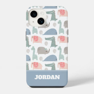 Funda Para iPhone 14 Dibujo Animal Patrón Cara Divertida Lindo