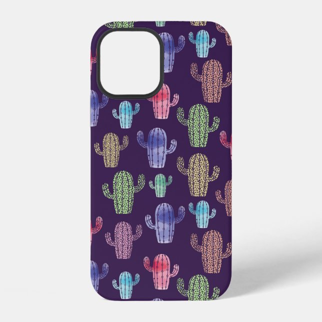 Funda Para iPhone Dibujo de acuarela de cactus de moda patrón contin (Reverso )