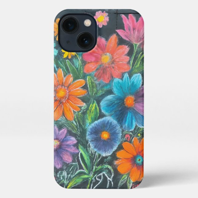 Funda Para iPhone Dibujo de almejas de flores vibrantes - Floral art (Reverso )
