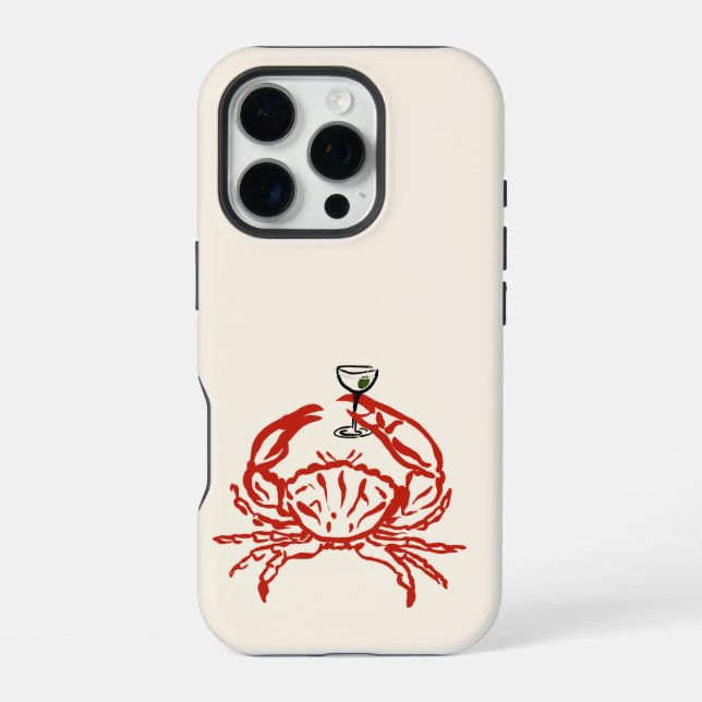 Funda Para iPhone Dibujo de Cangrejo  (Reverso )