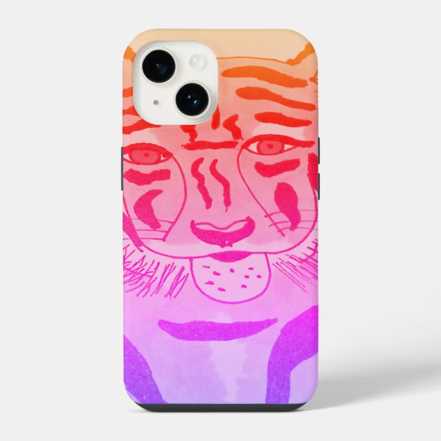 Funda Para iPhone Dibujo de Cara de Tigre (Reverso )