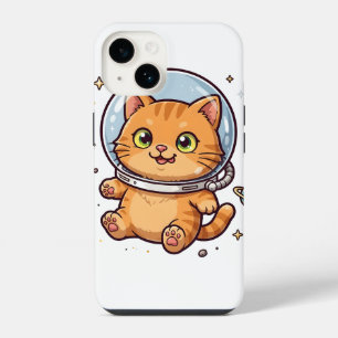 Funda Para iPhone 14 Dibujo de gato divertido astronauta traje espacial