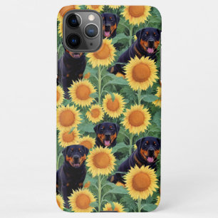 Funda Para iPhone 11Pro Max Dibujo de jardín de girasol adornado con un bonito