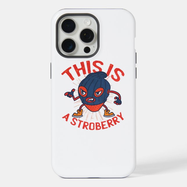 Funda Para iPhone Dibujo divertido de fruta enmascarada de fresa (Reverso )