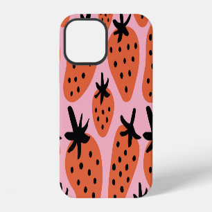 Funda Para iPhone 12 Dibujo divertido y sin costuras de fresa dibujada