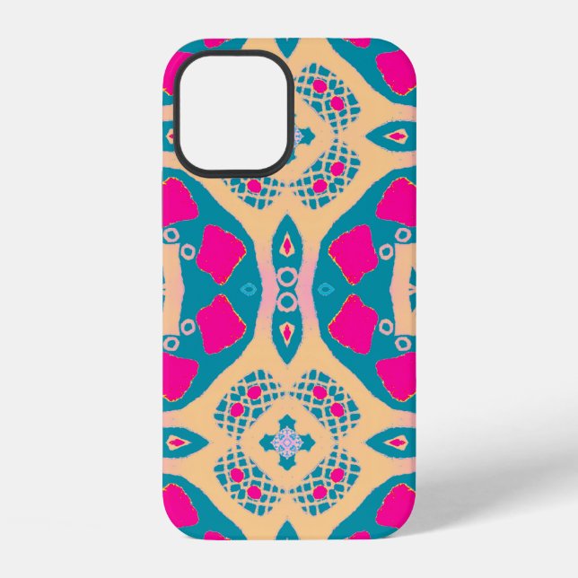Funda Para iPhone Dibujo tradicional. Repetición de Patchwork peruan (Reverso )