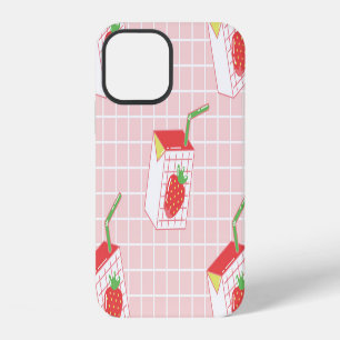 Funda Para iPhone 12 Dibujos animados de leche de fresa: patrones jugue
