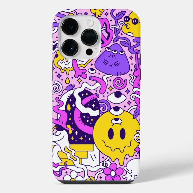 Funda Para iPhone Dibujos animados Doodle (Reverso )