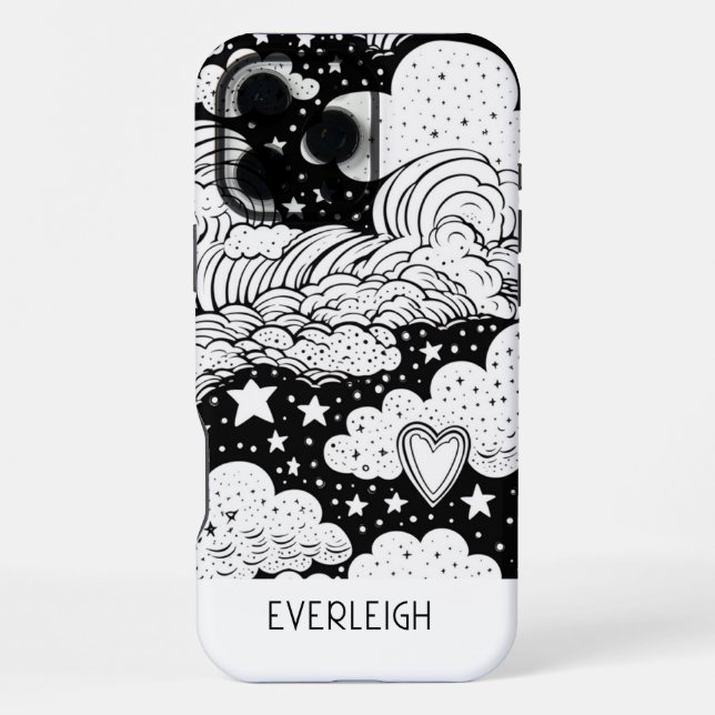 Funda Para iPhone Dibujos personalizados de sueños celestiales (Reverso )