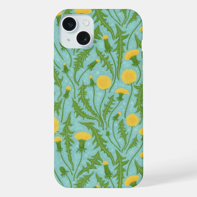 Funda Para iPhone Dientes de león, verde, amarillo y azul (Reverso )